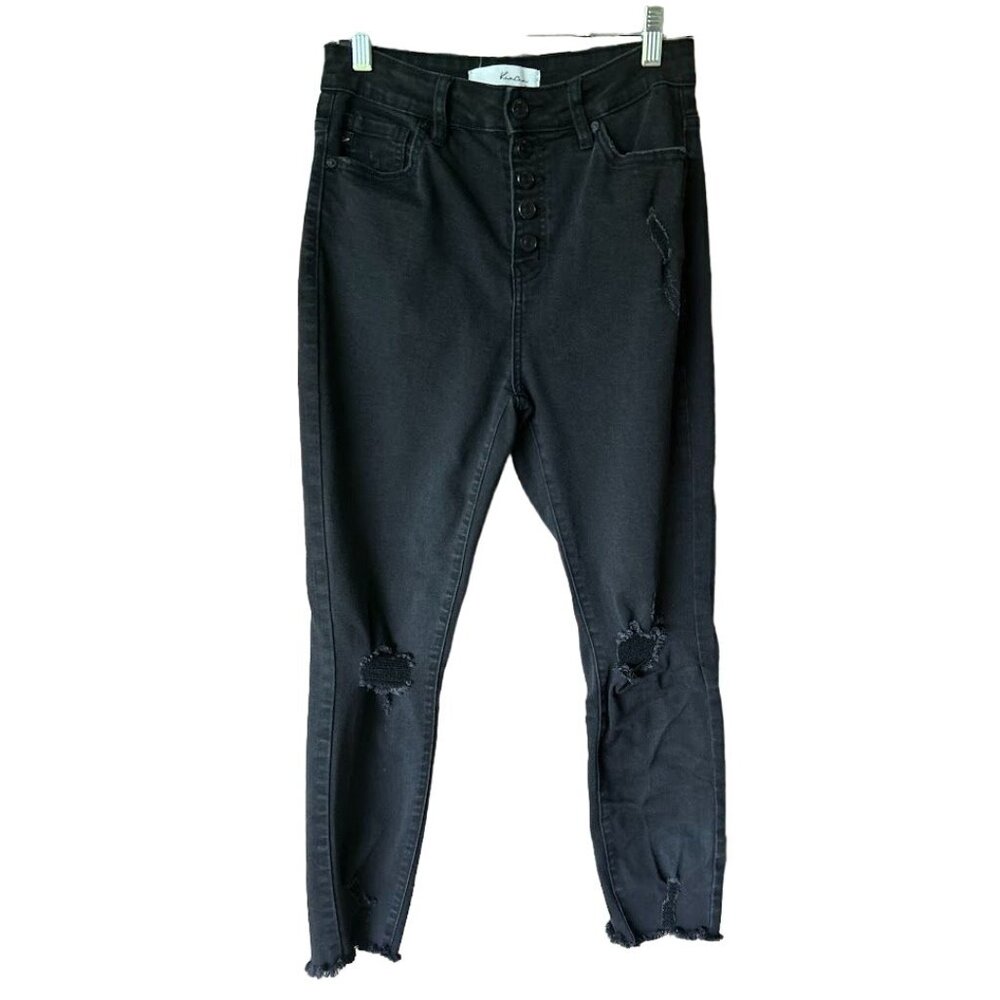 KanCan Women's Distressed Black‎ Skinny Jeans Size 5/26 Grunge Inspired Edgy